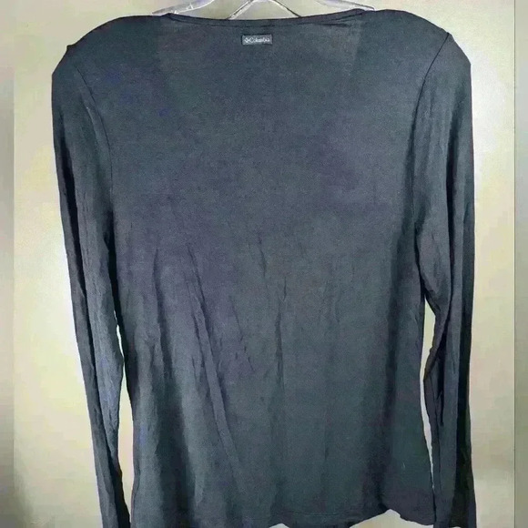 Columbia Super Soft Black Modal V-Neck Long Sleeve Lounge Wear Top - Size Medium - Picture 7 of 8